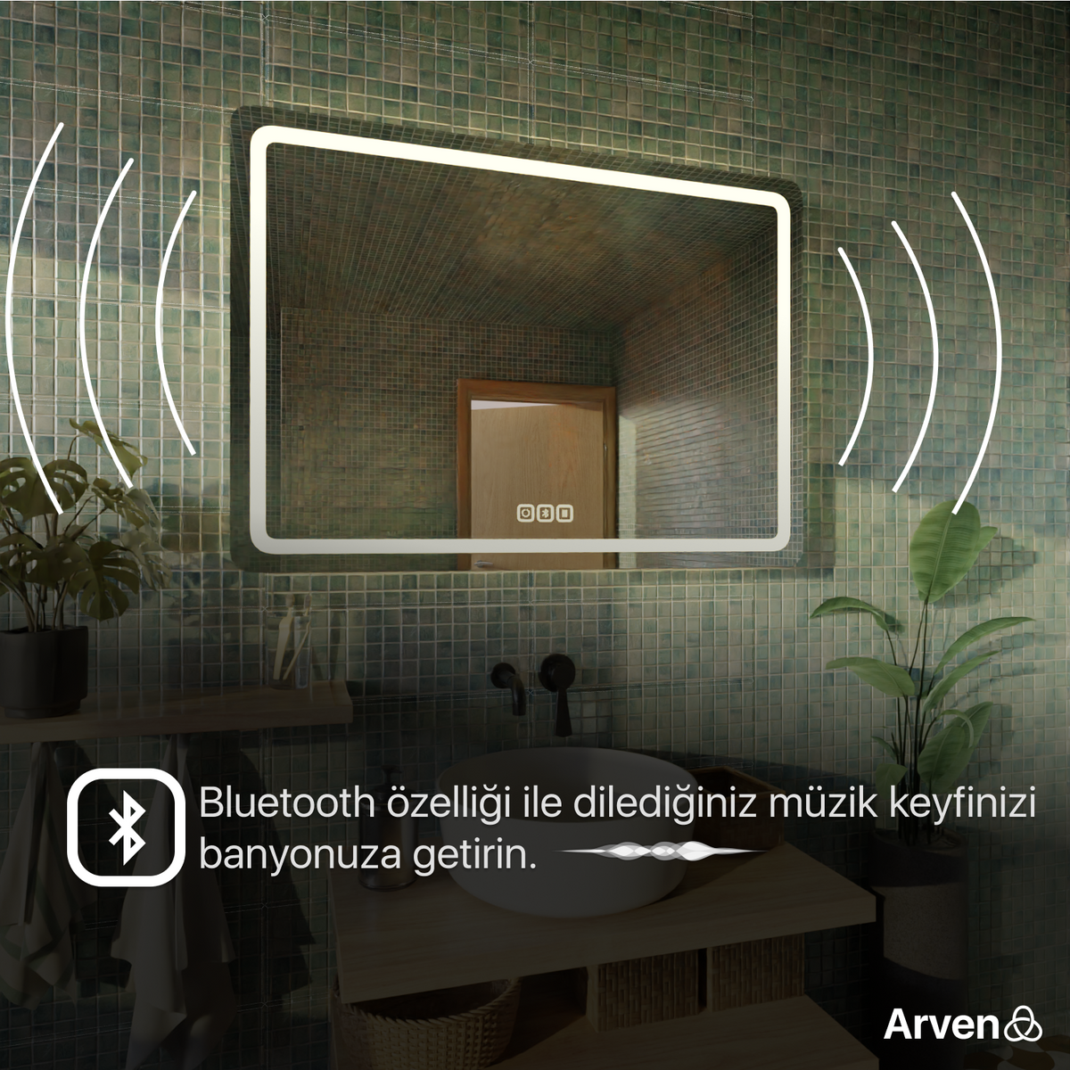 LED Işıklı Oval Banyo Aynası - Beyaz Işık – Arven Design