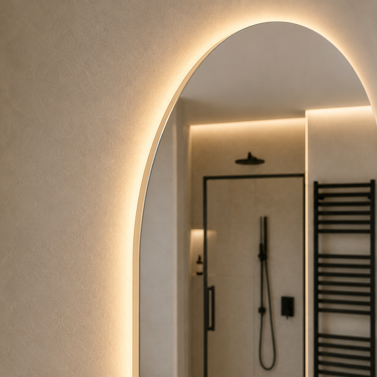 Kumlamasız LED Işıklı Oval Banyo Aynası - Gün Işığı