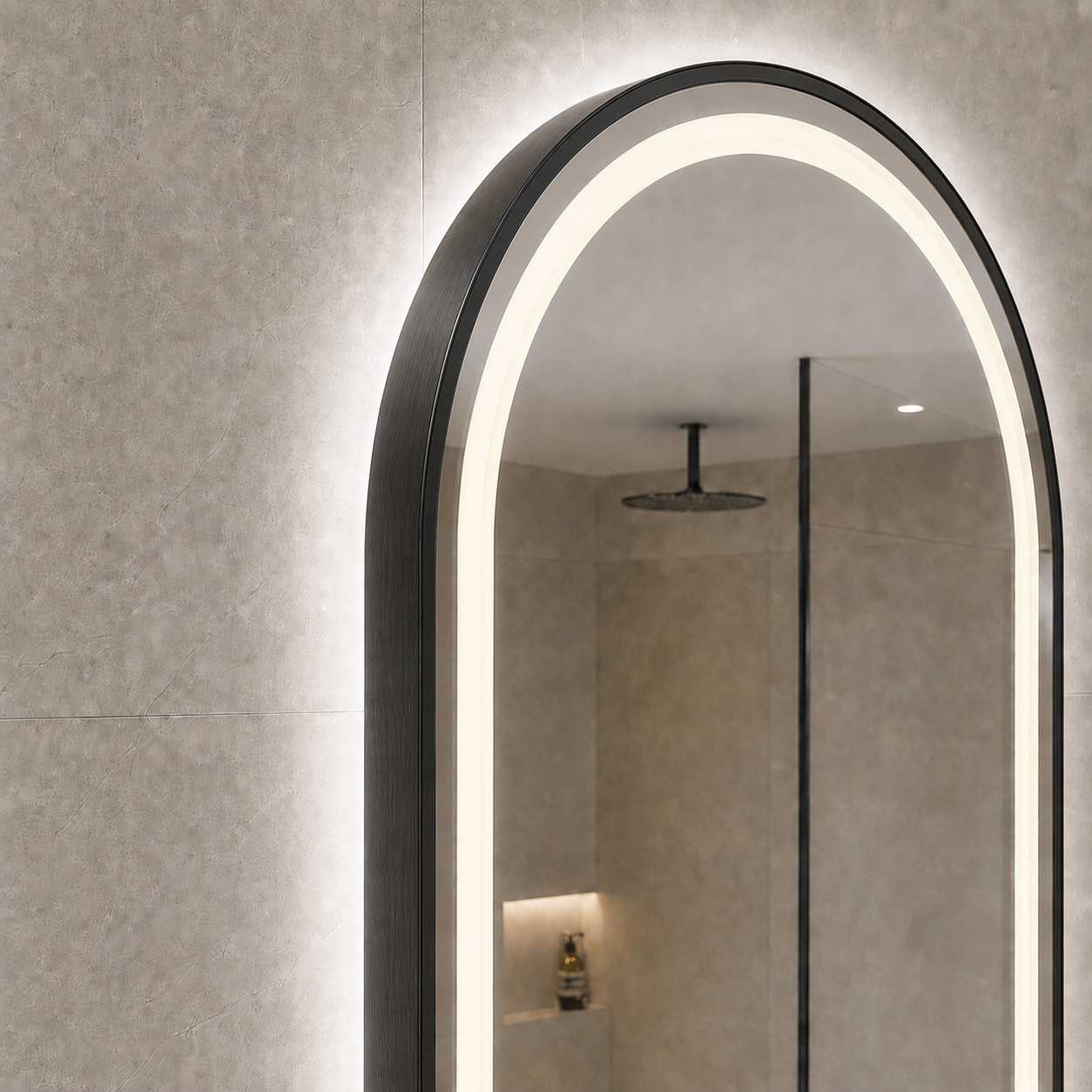 LED Işıklı Oval Banyo Aynası - Beyaz Işık