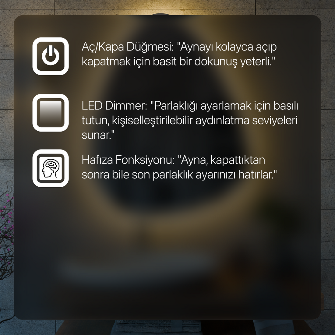 Zincir desenli LED ayna